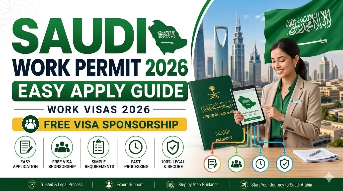Saudi Work Permit 2026 Easy Apply Guide – Work Visas 2026 with Free Visa Sponsorship